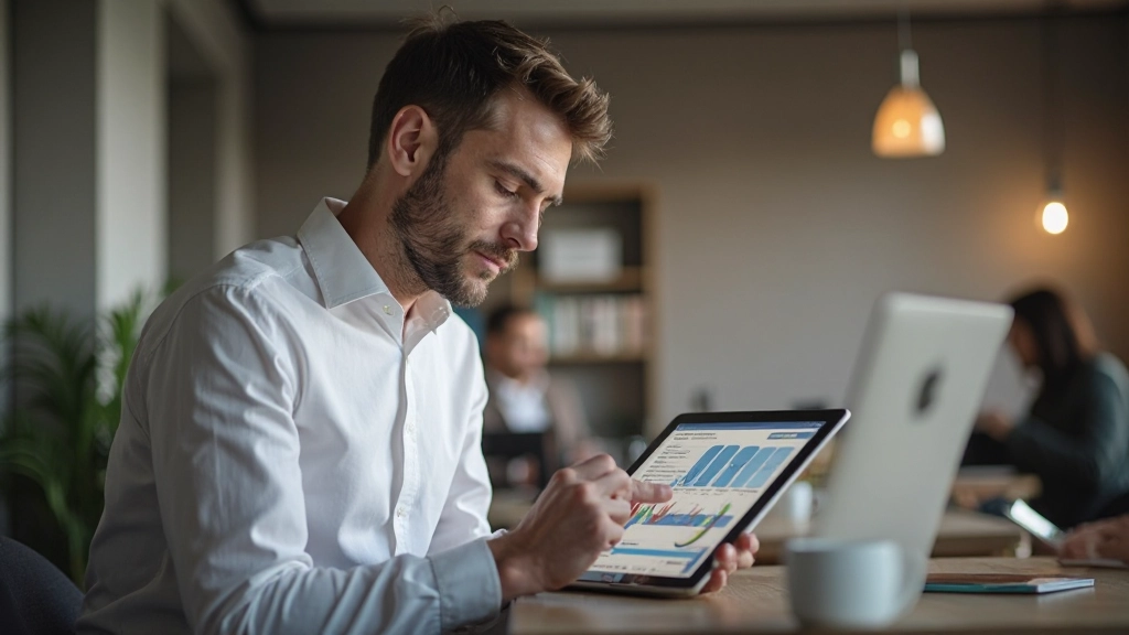 Financial analyst reviewing peer-to-peer lending platform data and portfolio performance