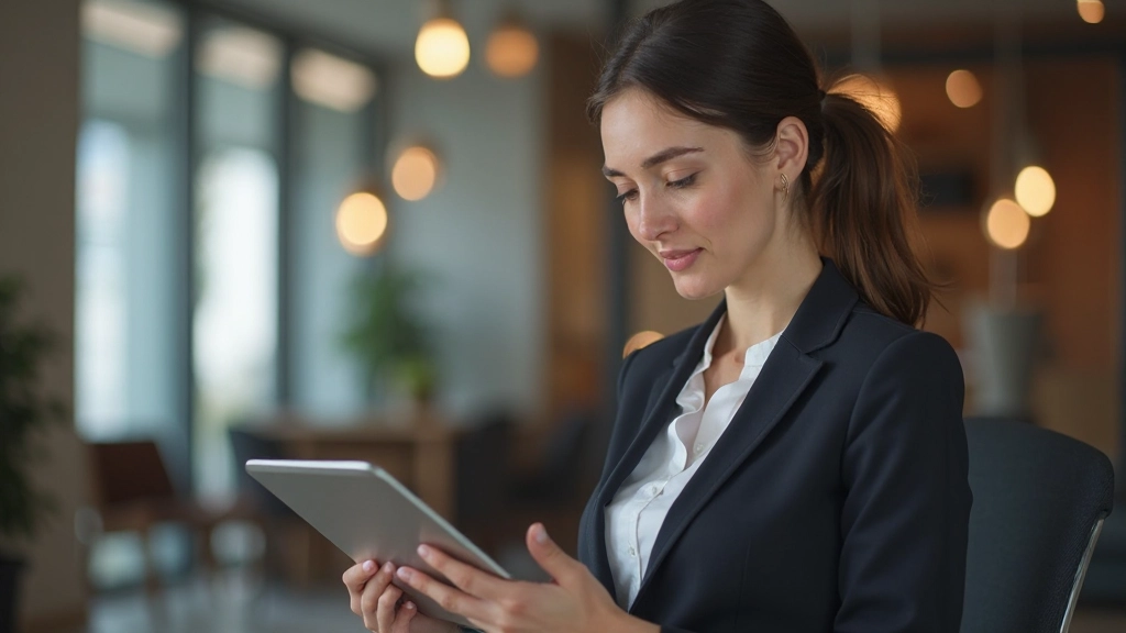 Interface de plataforma de empréstimos digital exibida em dispositivo tablet